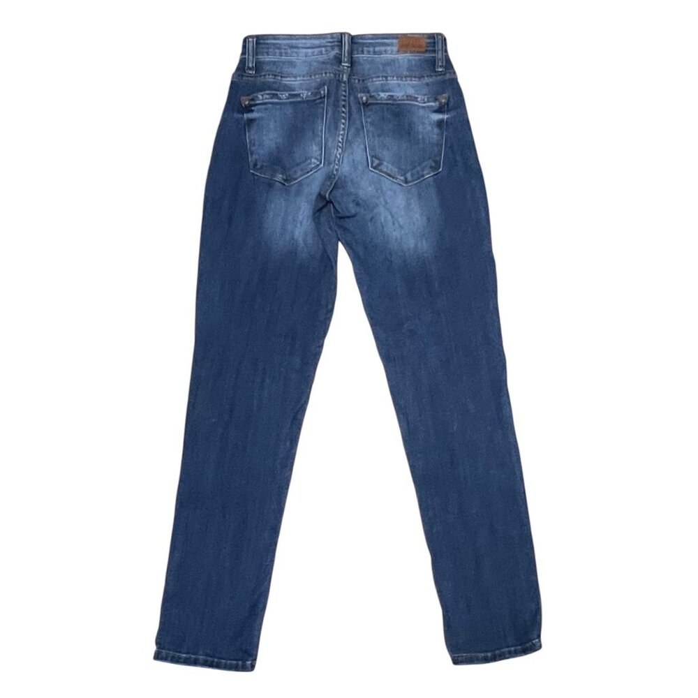 Judy Blue Women 1/25 Boyfriend Jeans Blue Relaxed Distressed Stretch Zipper - Picture 2 of 13